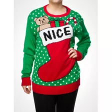 Nice Stocking Adult Sweater at Spirit Halloween