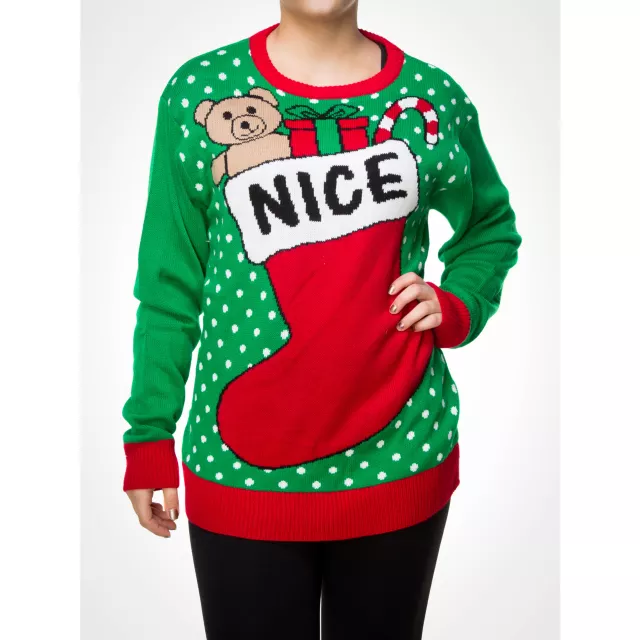 Nice Stocking Adult Sweater at Spirit Halloween