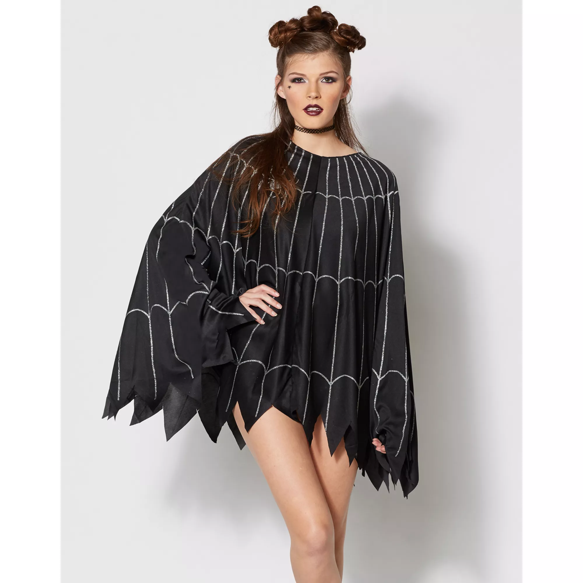 Adult Spider Web Poncho Costume at Spencer's
