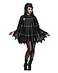 Adult  Plus Size Spider Web Poncho Costume