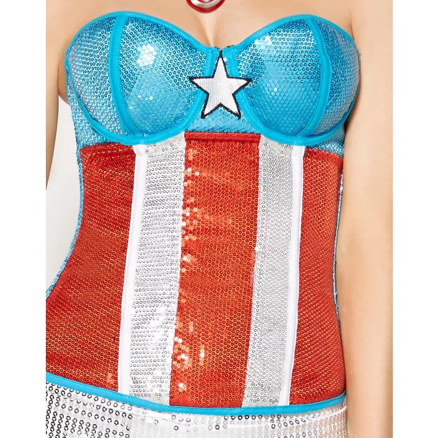 Sequin Captain America Marvel Corset at Spencer's