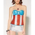 Sequin Captain America Marvel Corset at Spencer's
