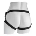 Black Velvet Vibrating Strap-On Harness at Spencer's