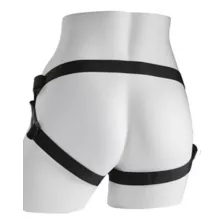 Black Velvet Vibrating Strap-On Harness at Spencer's
