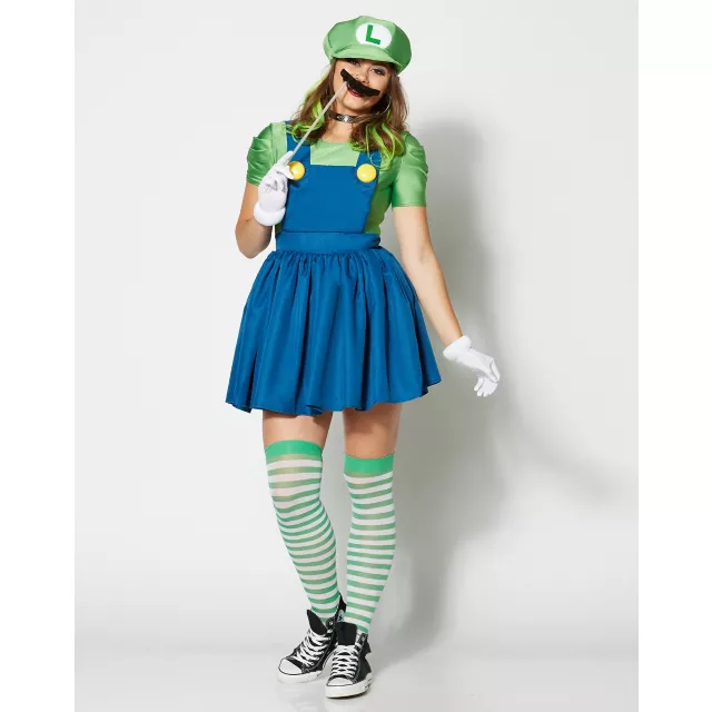 Super Mario Adult shops Women Luigi Costume Size 4-6