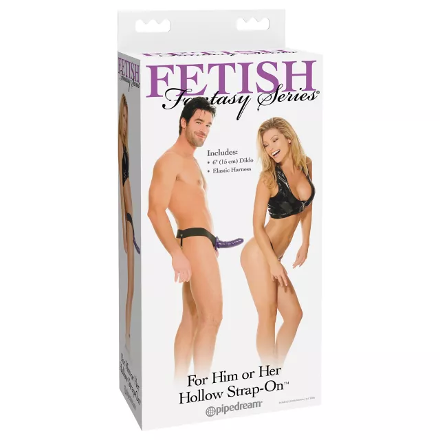Unisex Hollow Strap-On Dildo 6.5 Inch Purple - Fetish Fantasy at Spencer's
