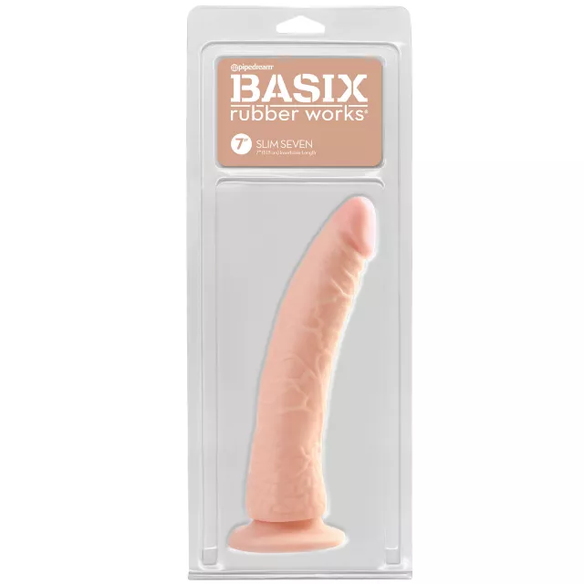 Basix Rubber Works Slim Dildo - 7 Inch