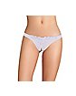 Pearl Crotchless Thong Panties - White