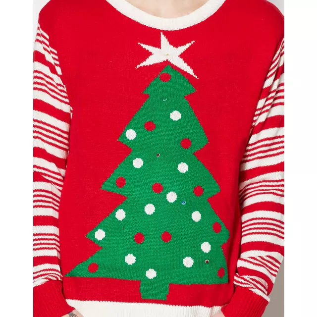 Adult Light-Up Tree Ugly Christmas Sweater at Spirit Halloween