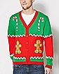 Adult Gingerbread Ugly Christmas Sweater Cardigan