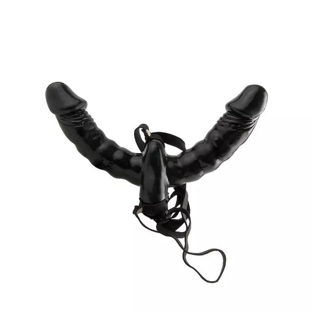 Vibrating Double Delight Strap On Dildo Set - Fetish Fantasy at Spencer's