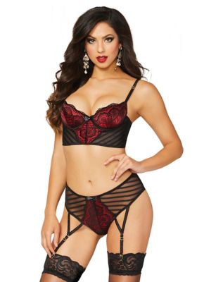 Lace Overlay Bra And Panties Set Spencers