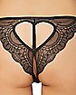 Black Lace Heart Crotchless Panties