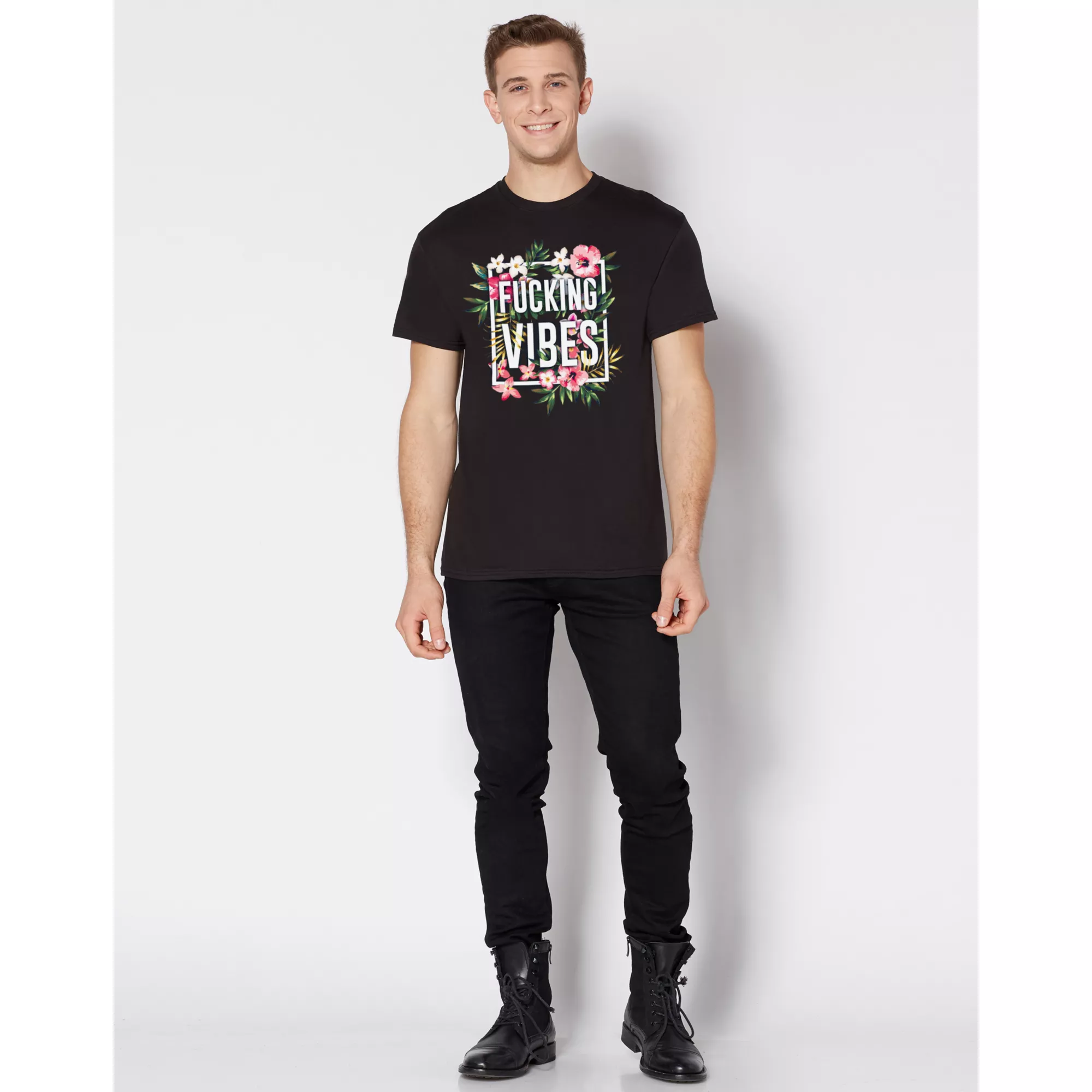 Floral Fucking Vibes Plus Size T Shirt at Spencer's