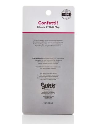 Confetti Butt Plug 3 Inch - Sexology