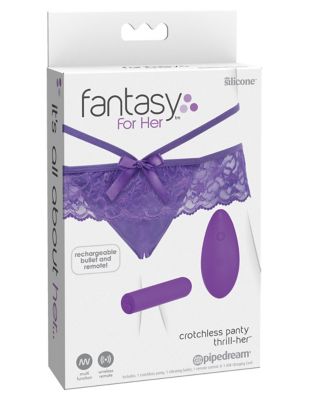 Thrill Crotchless Vibrating Panties