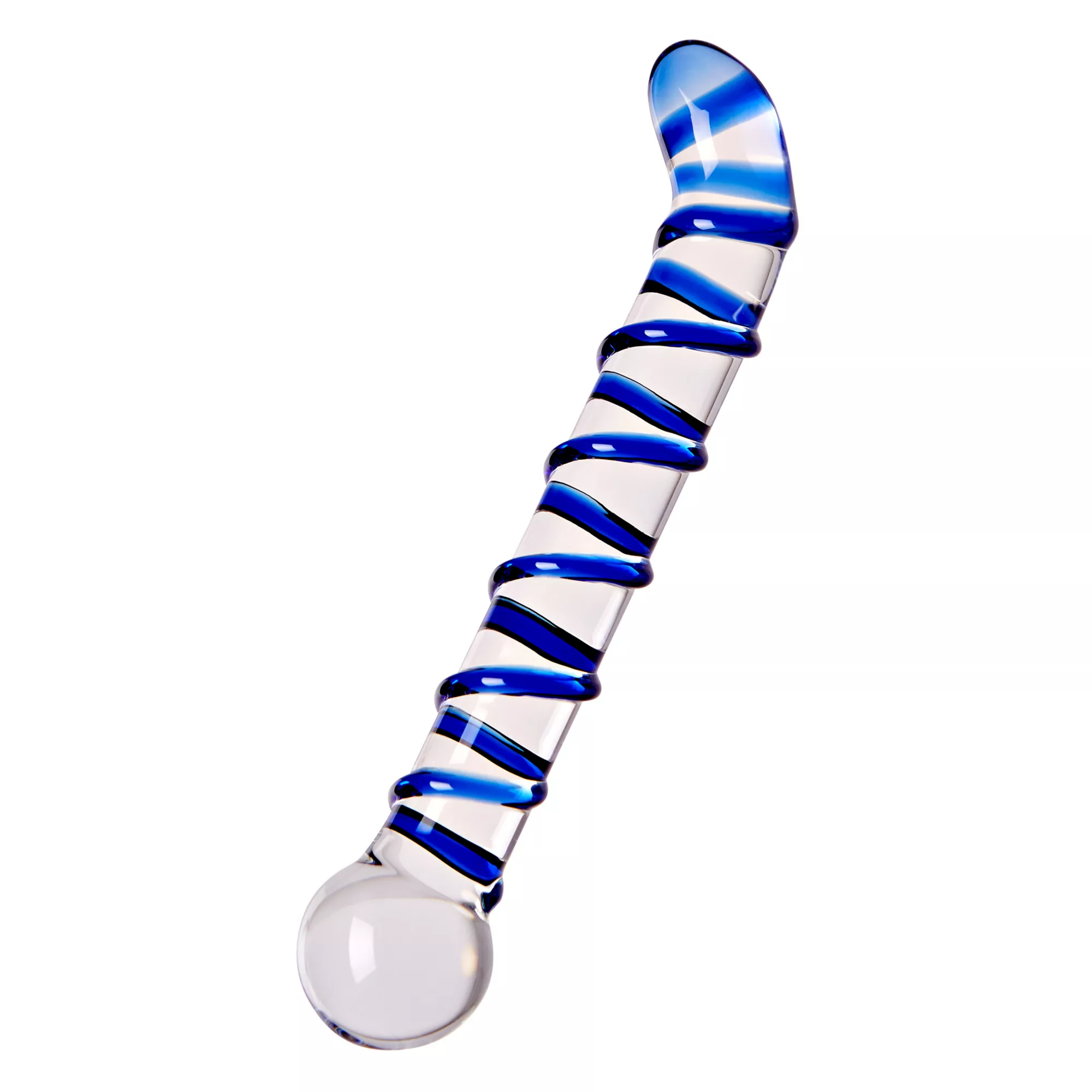 Mr. Swirly G-Spot Glass Dildo - 6.5 Inch at Spencer's