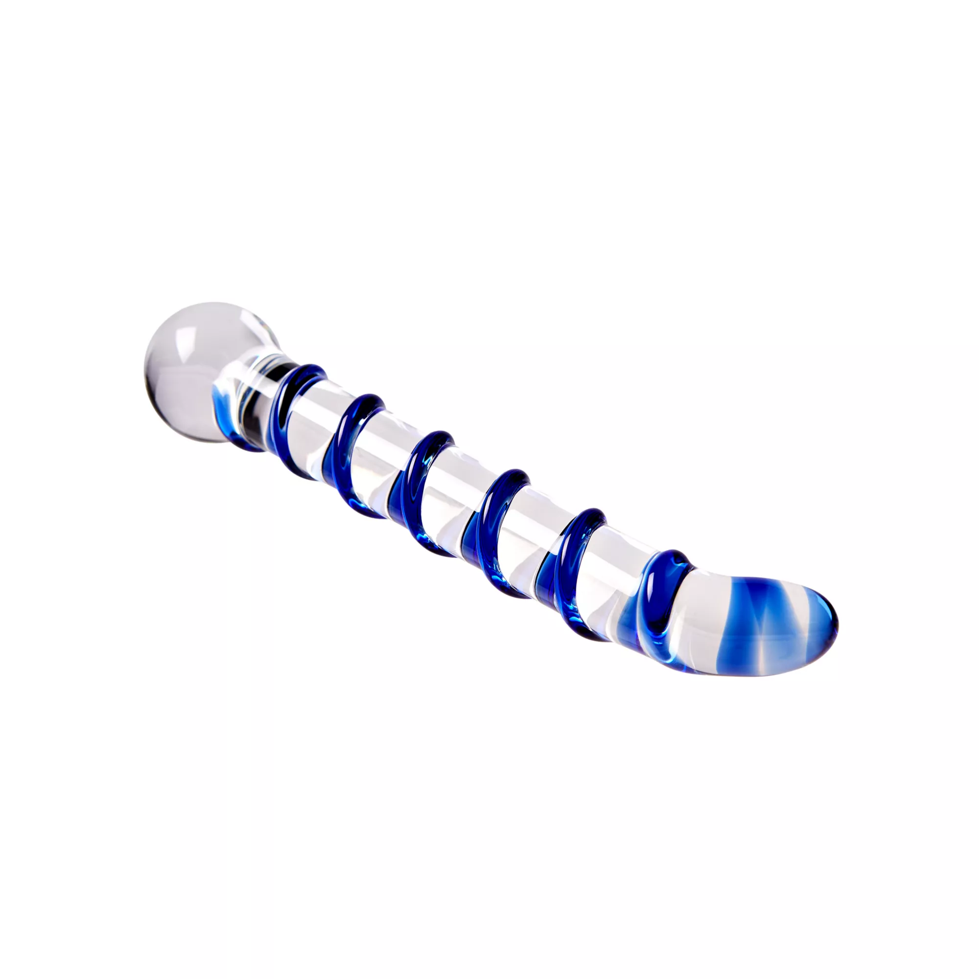 Mr. Swirly G-Spot Glass Dildo - 6.5 Inch at Spencer's