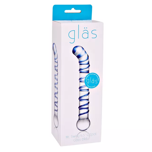 Mr. Swirly G-Spot Glass Dildo - 6.5 Inch at Spencer's