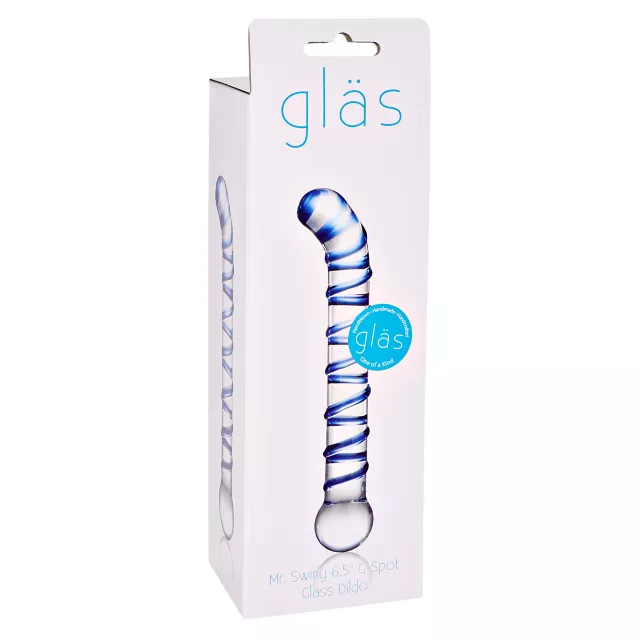 Mr. Swirly G-Spot Glass Dildo - 6.5 Inch at Spencer's