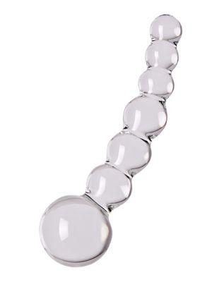 Curved Beaded Glass Dildo - 5 Inch