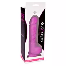 Suction Cup Dildo with Balls Purple - 5 Inch at Spencer's