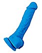 Suction Cup Dildo With Balls Blue - 5 Inch