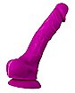 Suction Cup Dildo with Balls Purple - 8 Inch