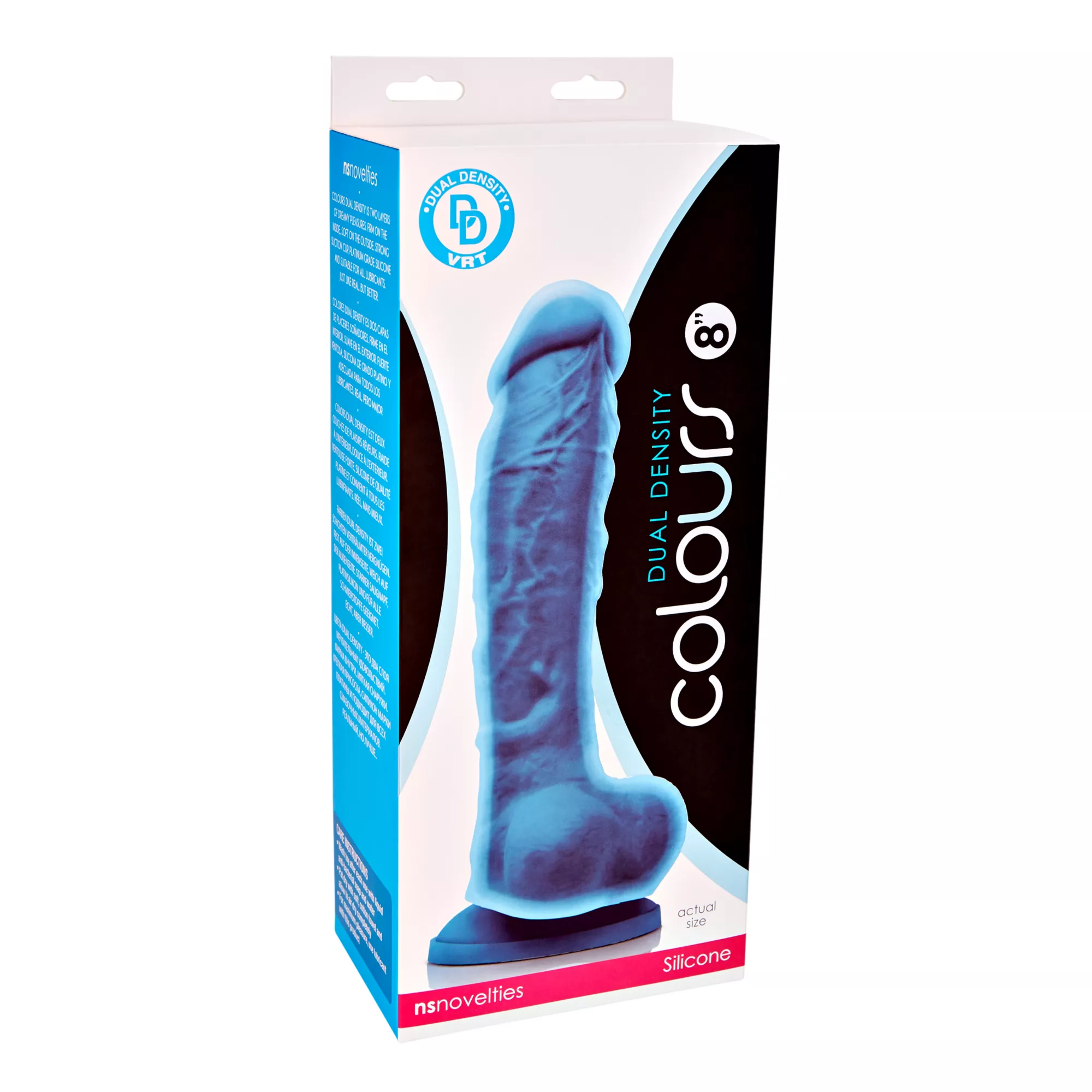 Suction Cup Dildo with Balls Blue - 8 Inch at Spencer's