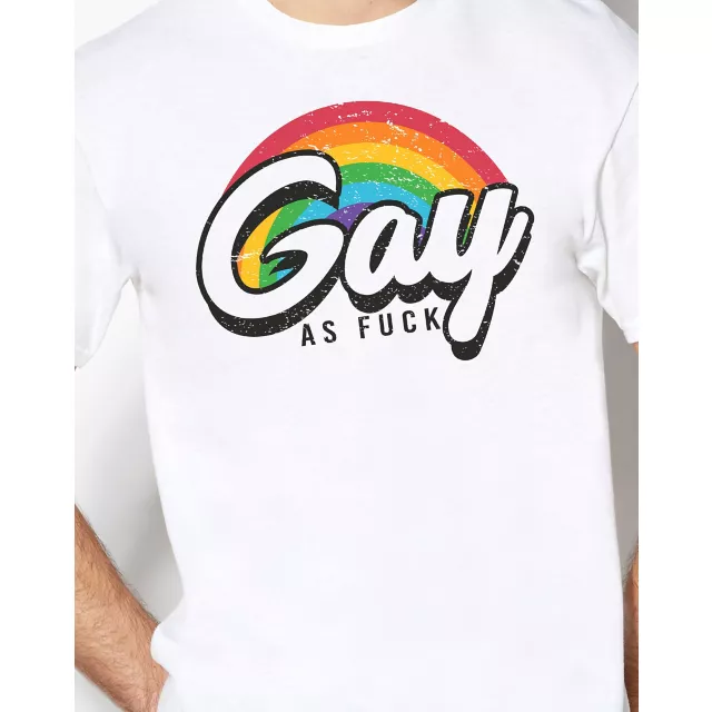 Rainbow Gay As Fuck Pride  T Shirt at Spencer's