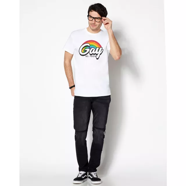 Rainbow Gay As Fuck Pride  T Shirt at Spencer's