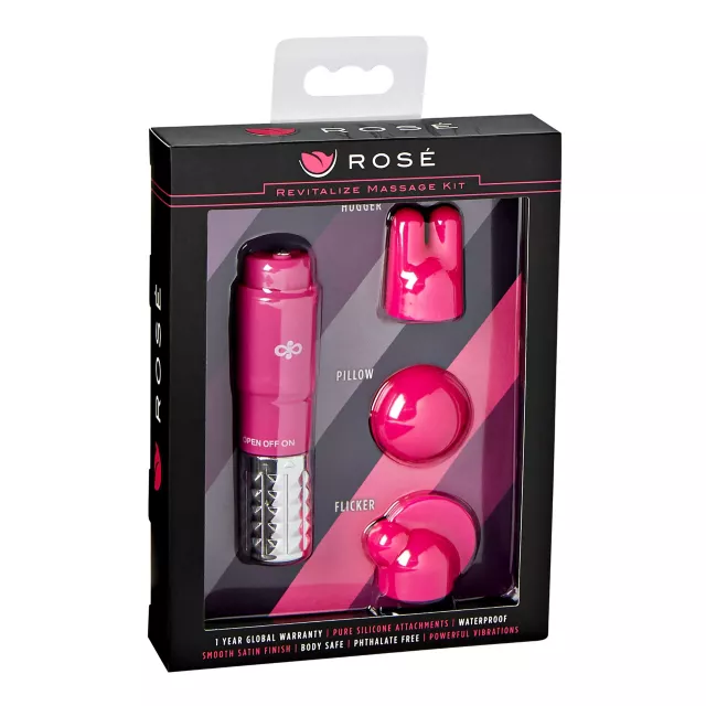 Rose Revitalize Waterproof Massager Kit - Pink at Spencer's