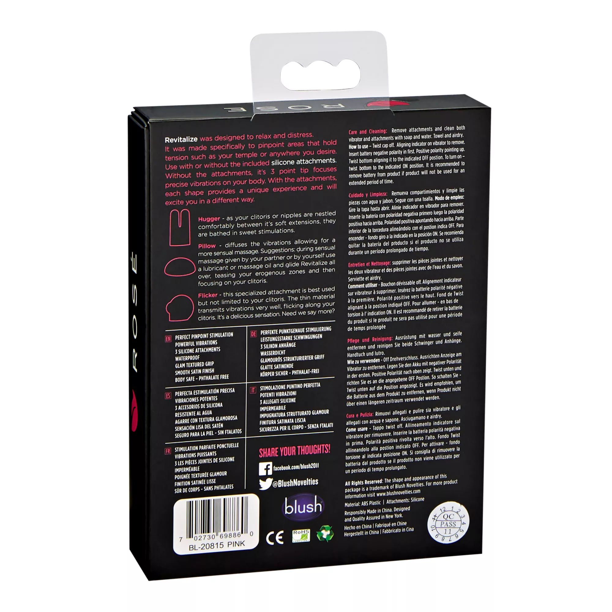 Rose Revitalize Waterproof Massager Kit - Pink at Spencer's