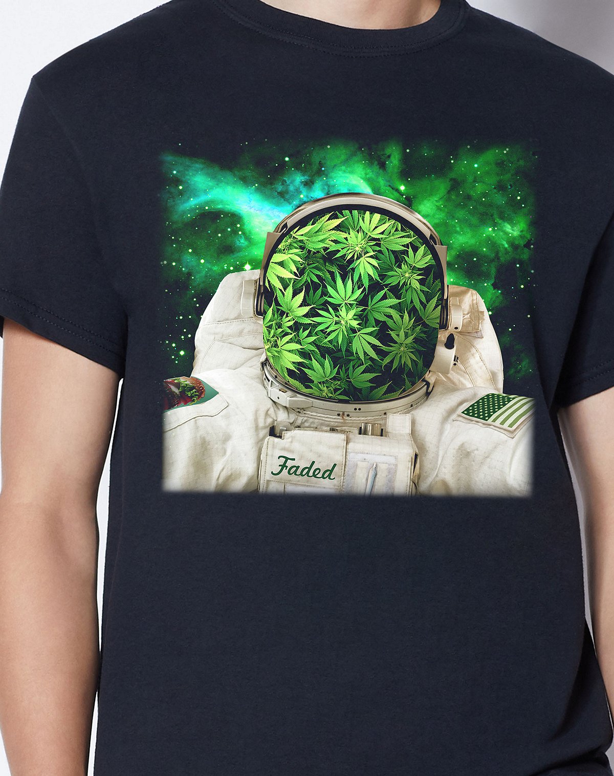 Leaf Faded Astronaut T Shirt
