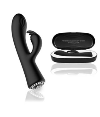 Multi Speed Rechargeable Waterproof Rabbit Vibrator Black - 7.5 Inch