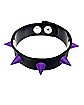 Faux Leather Purple Spiked Cuff