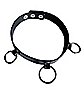 Faux Leather 3 Ring Choker Necklace