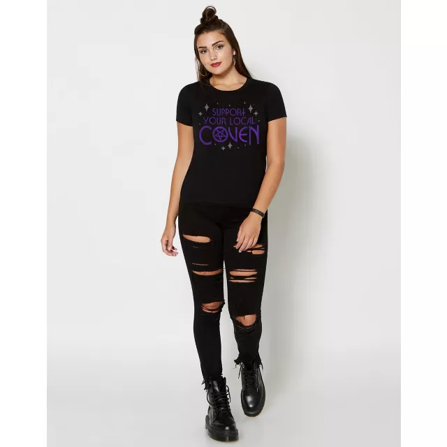 Support Your Local Coven Pentagram T Shirt at Spirit Halloween