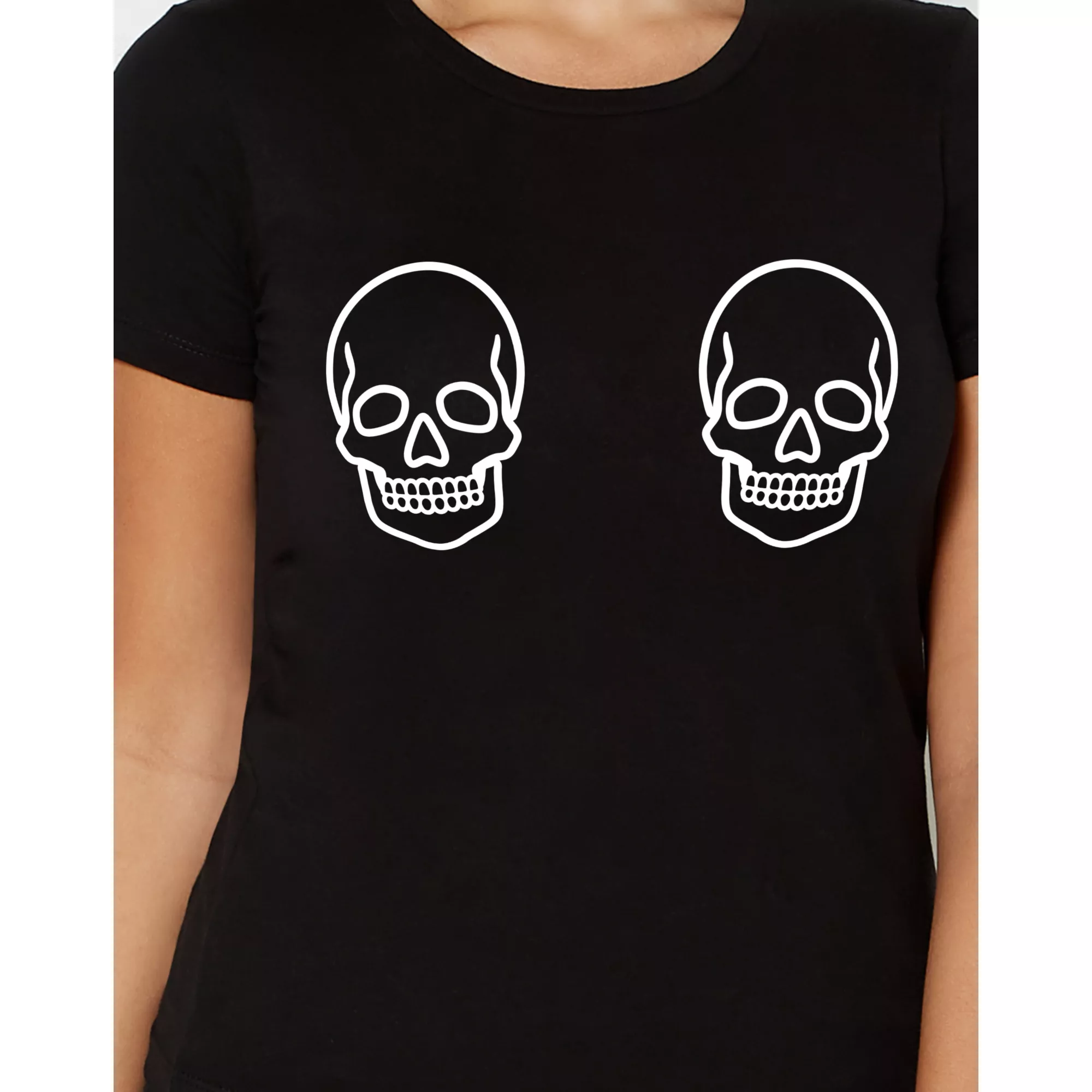 Black Skull Boobs T Shirt at Spirit Halloween