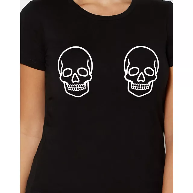 Black Skull Boobs T Shirt at Spirit Halloween