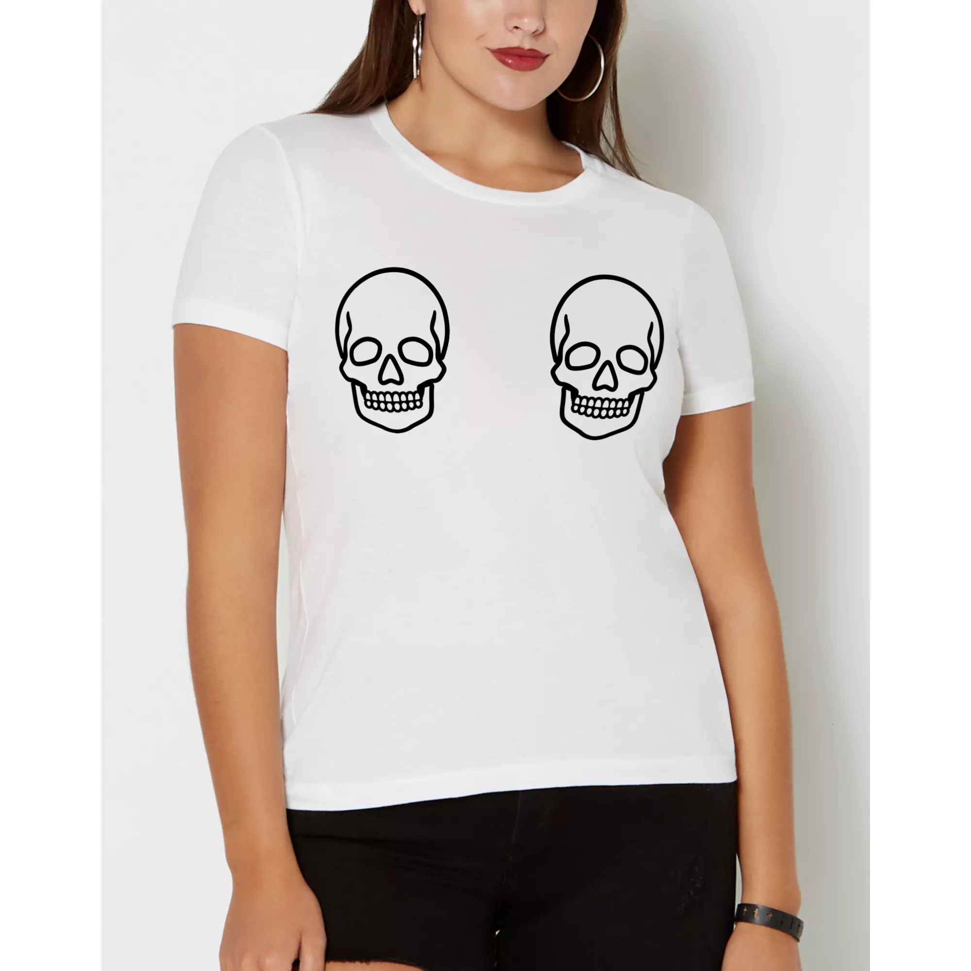 White Skull Boobs T Shirt at Spirit Halloween