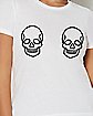 White Skull Boobs T Shirt