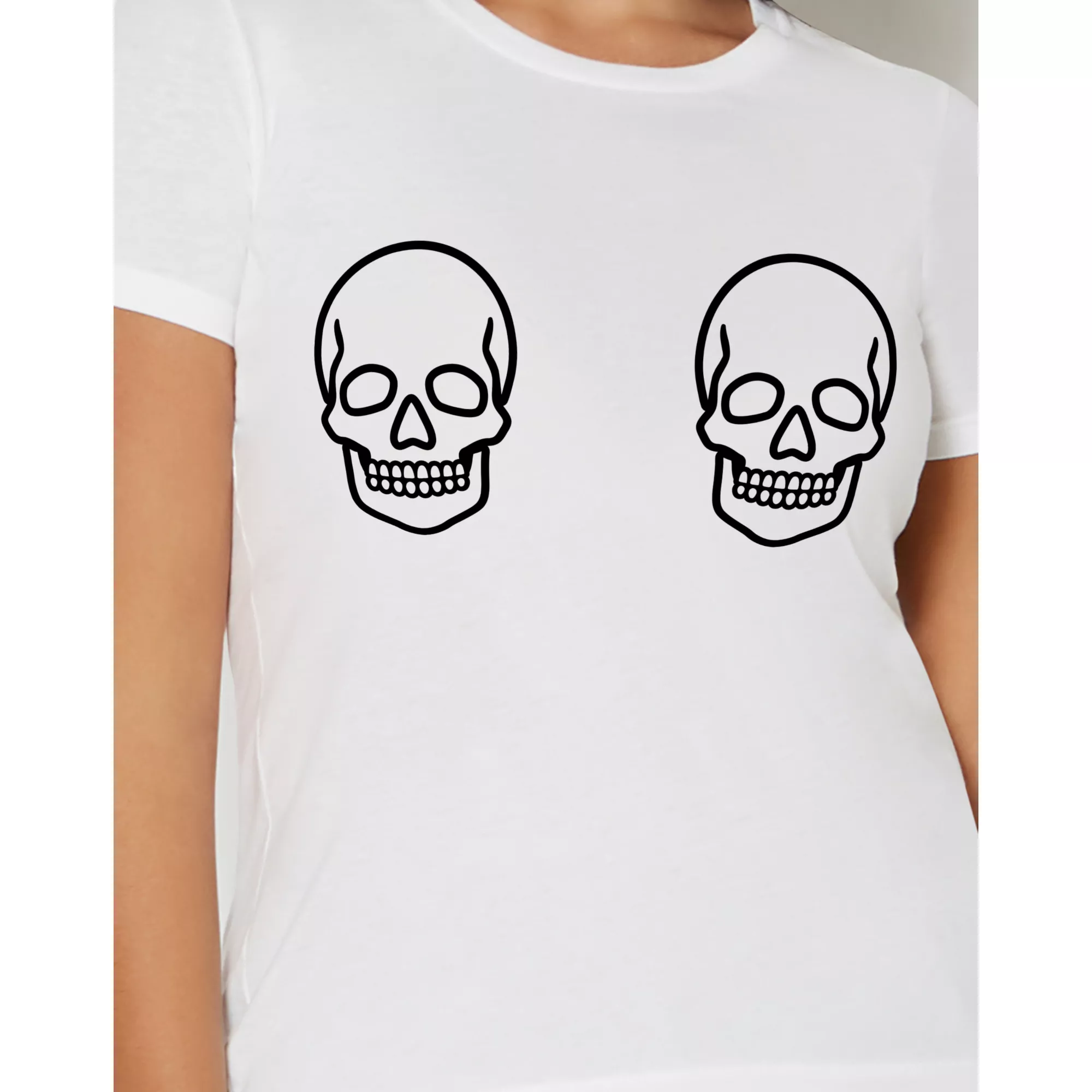 White Skull Boobs T Shirt at Spirit Halloween