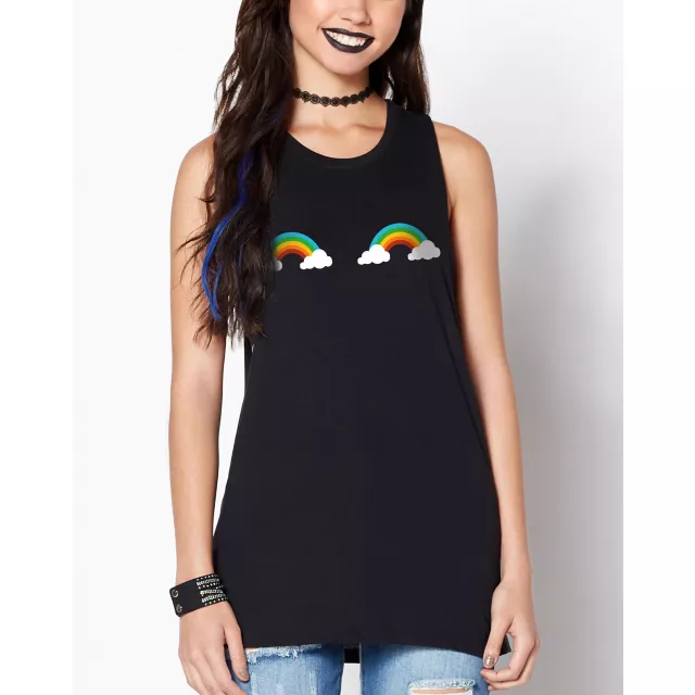 Chest Rainbow Pride Tank Top at Spencer's