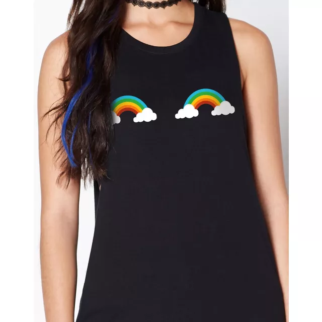 Chest Rainbow Pride Tank Top at Spencer's