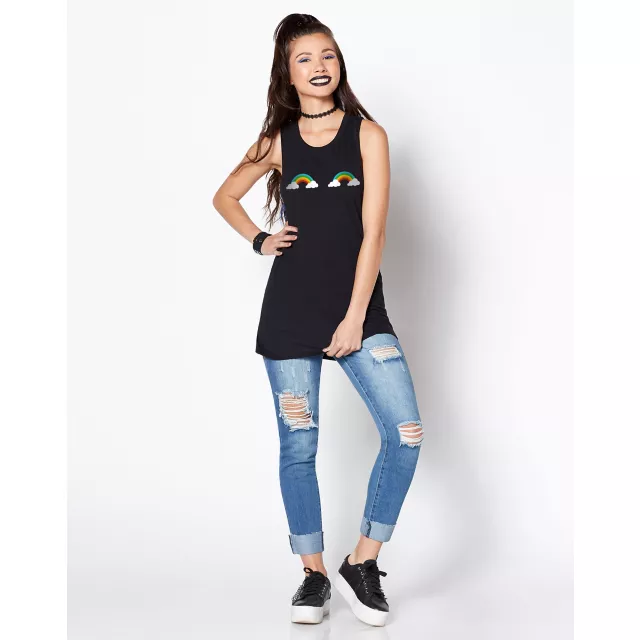 Chest Rainbow Pride Tank Top at Spencer's
