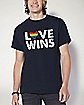 Rainbow Heart Love Wins T Shirt
