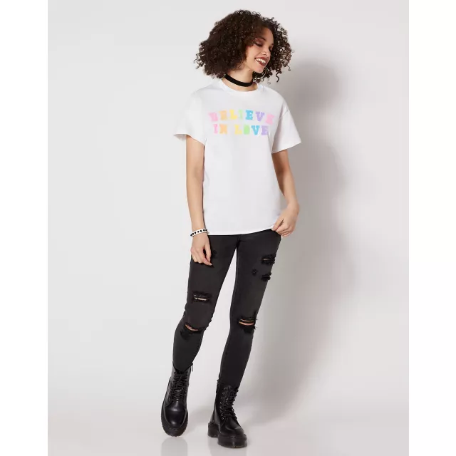 Rainbow Believe In Love Pride T Shirt at Spencer's