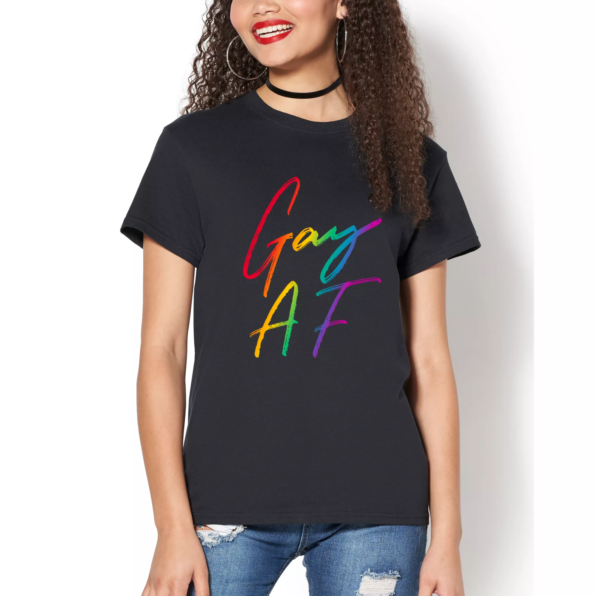 Rainbow Gay AF Pride T Shirt at Spencer's
