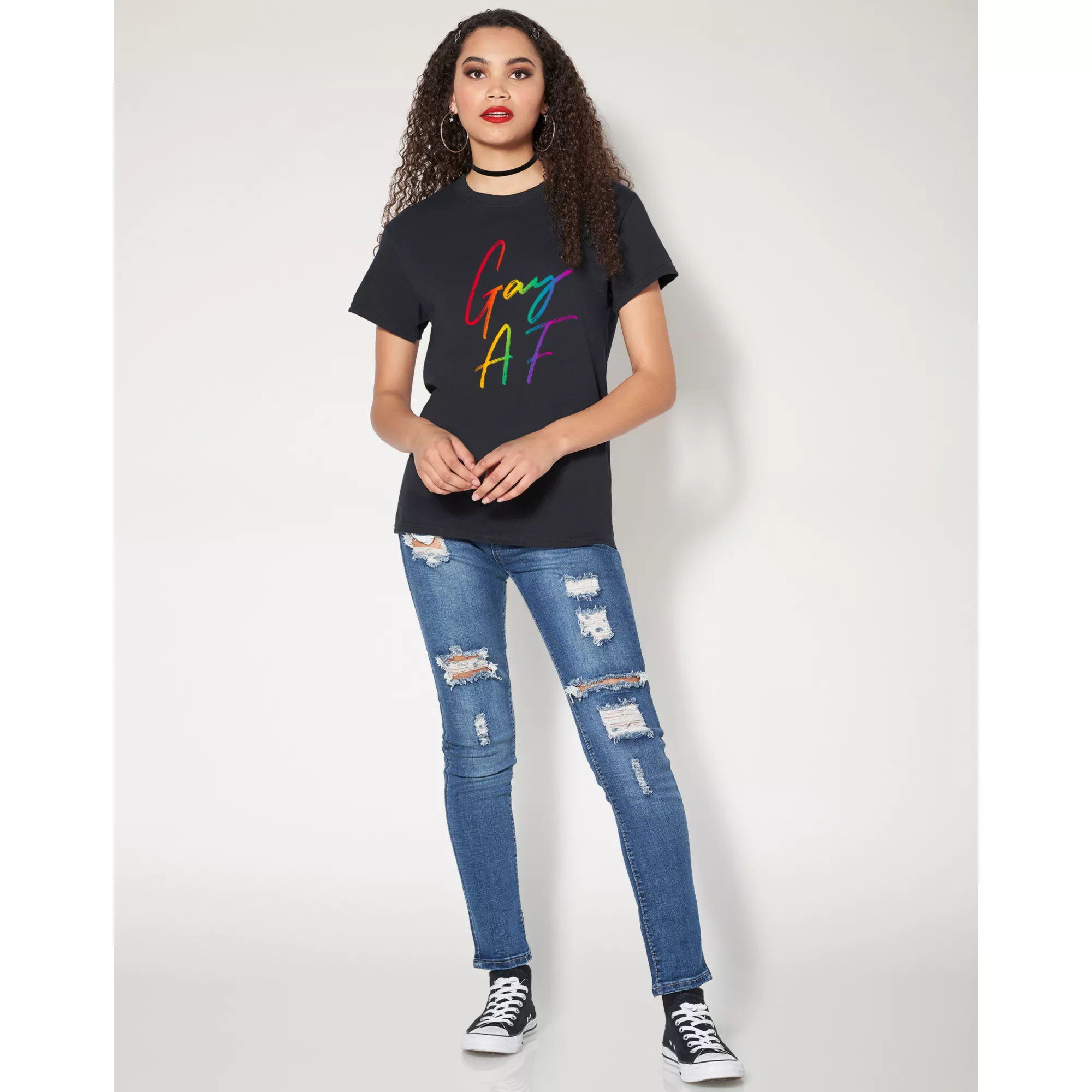 Rainbow Gay AF Pride T Shirt at Spencer's